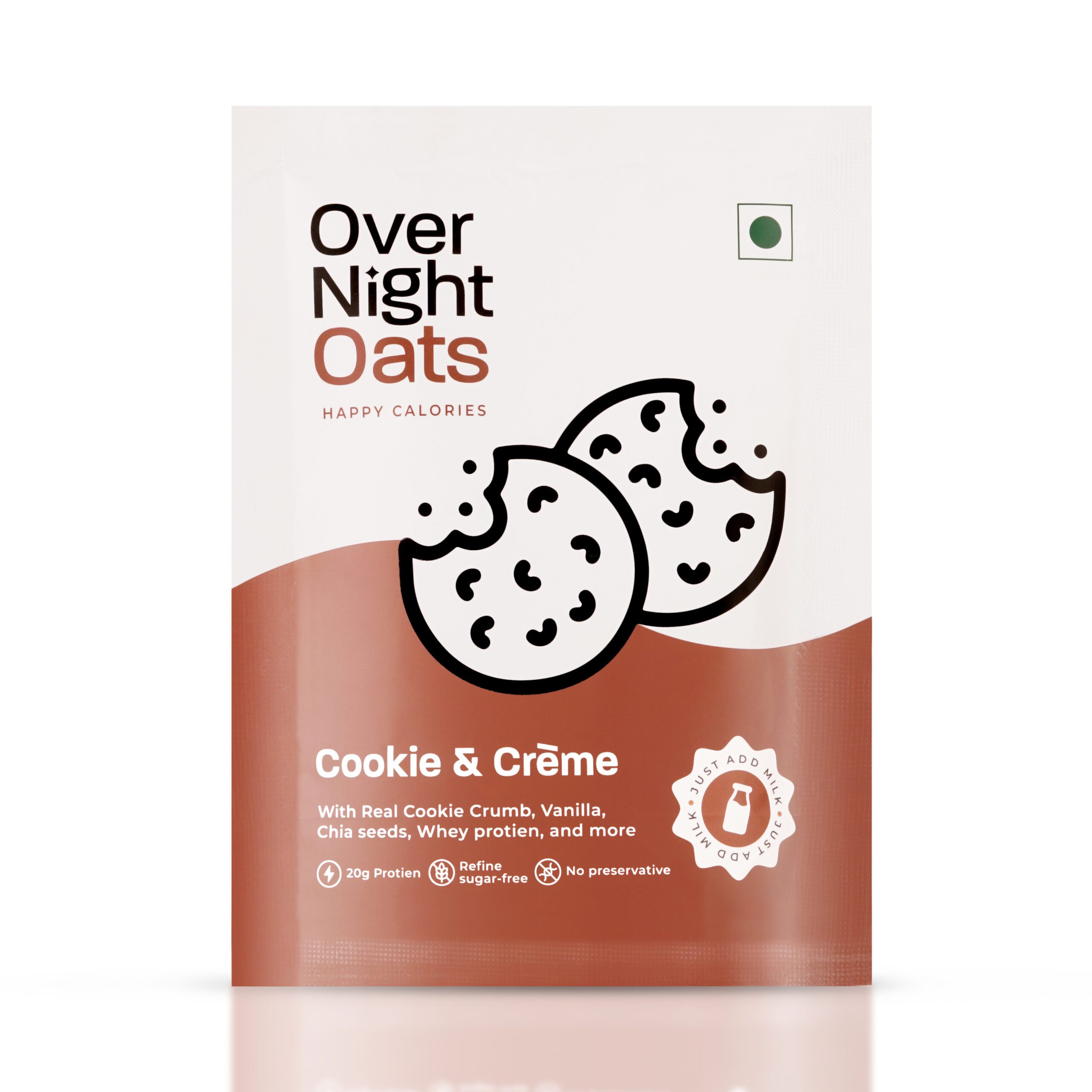 Overnight Oats 20gm High Protein, Refined Sugar Free, Cookies & Creme, Chia Seeds, Whey Protein & more| Breakfast Cereals for Weight Management| (Cookies & Creme, Pack of 5) - Image 4