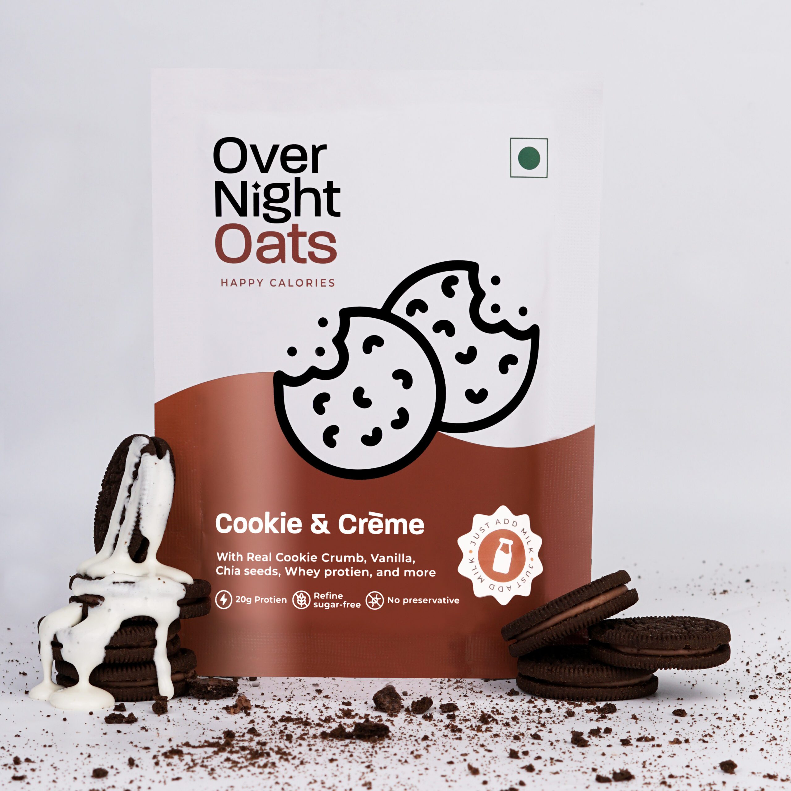 Overnight Oats 20gm High Protein, Refined Sugar Free, Cookies & Creme, Chia Seeds, Whey Protein & more| Breakfast Cereals for Weight Management| (Cookies & Creme, Pack of 5) - Image 5