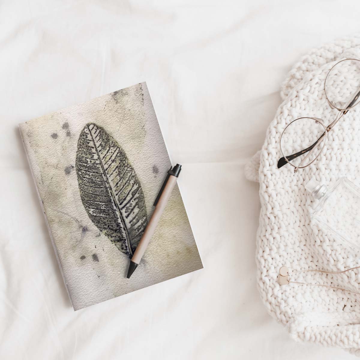 Eco-printed Handmade Journal - Guava leaf print
