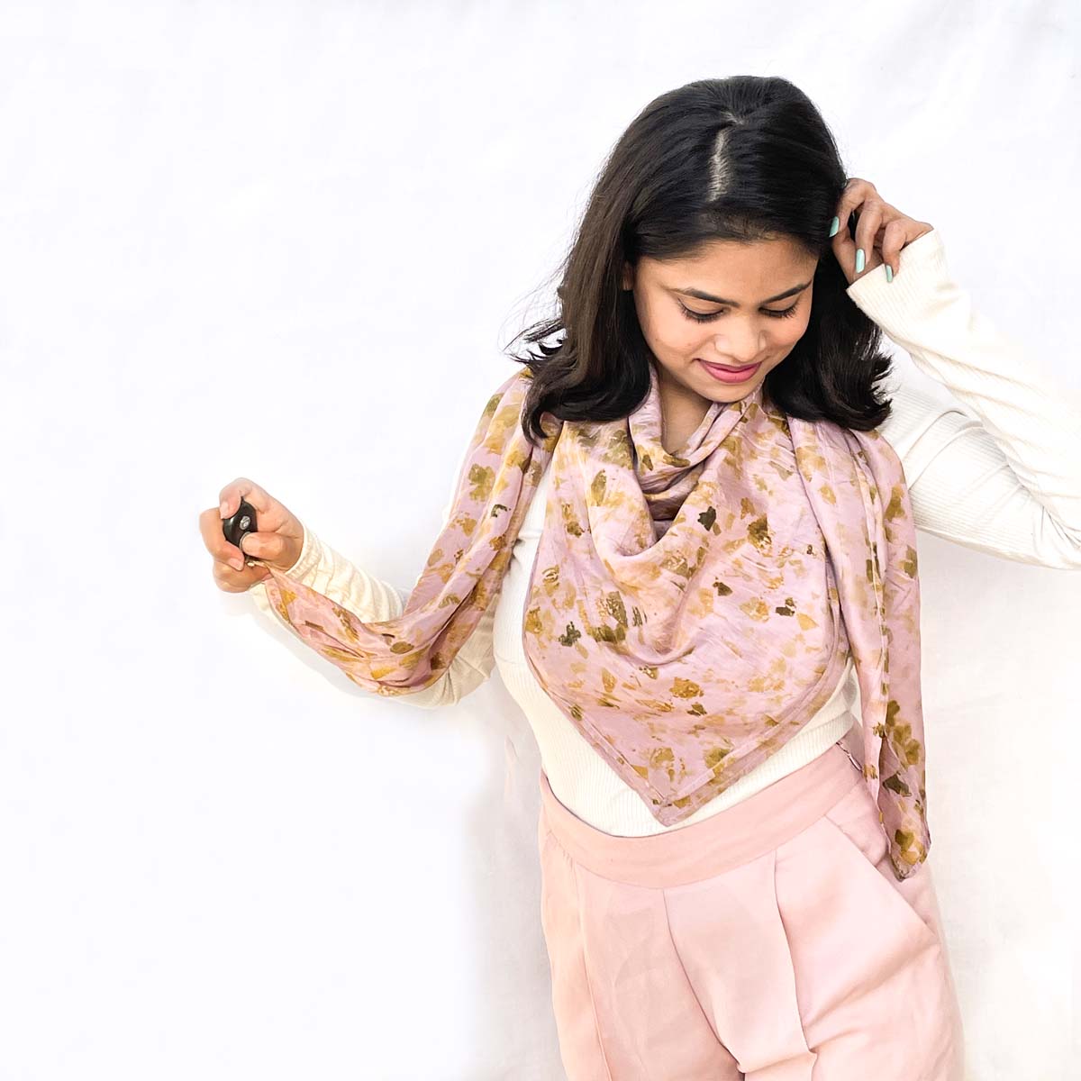 Orchid Bloom Silk Square Scarf