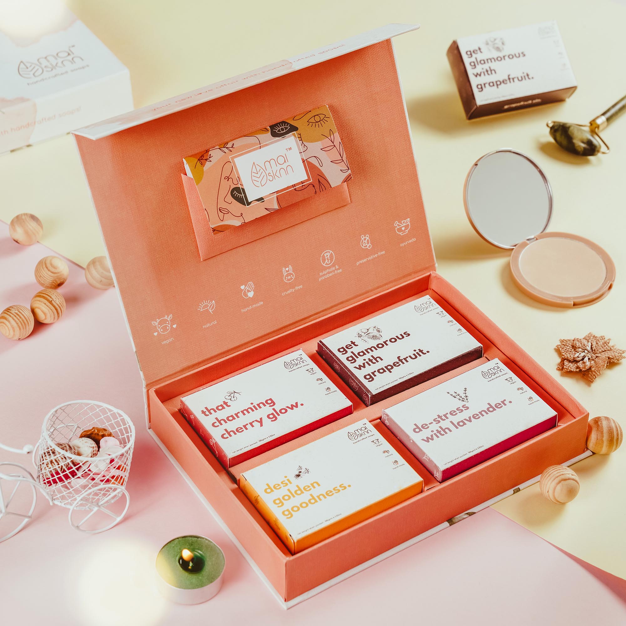 Face & Body Soap Gift Hamper for Women - Pack of 4 Soaps