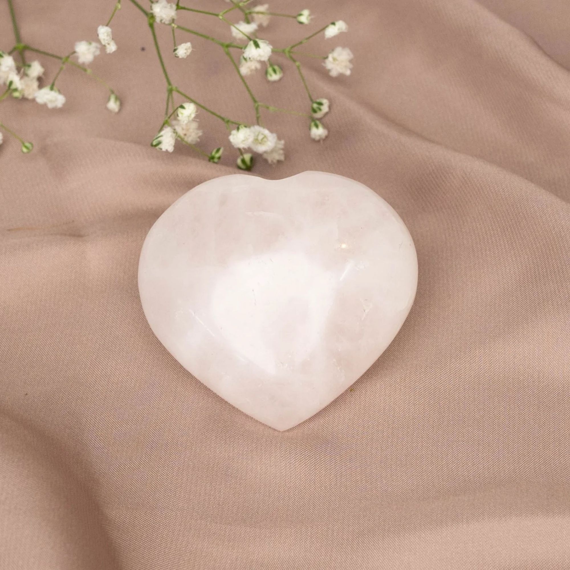 Rose Quartz Crystal Heart 66.4gm