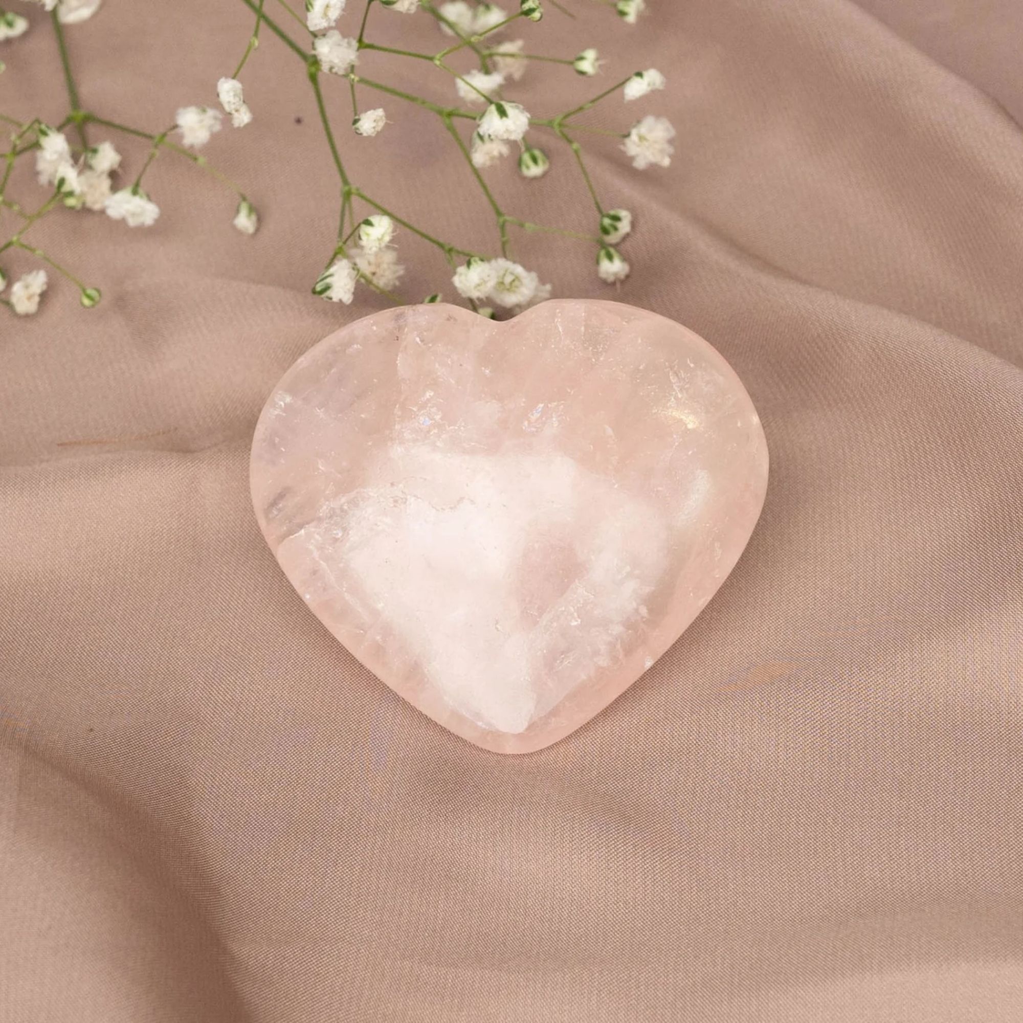 Rose Quartz Crystal Heart 43.2gm