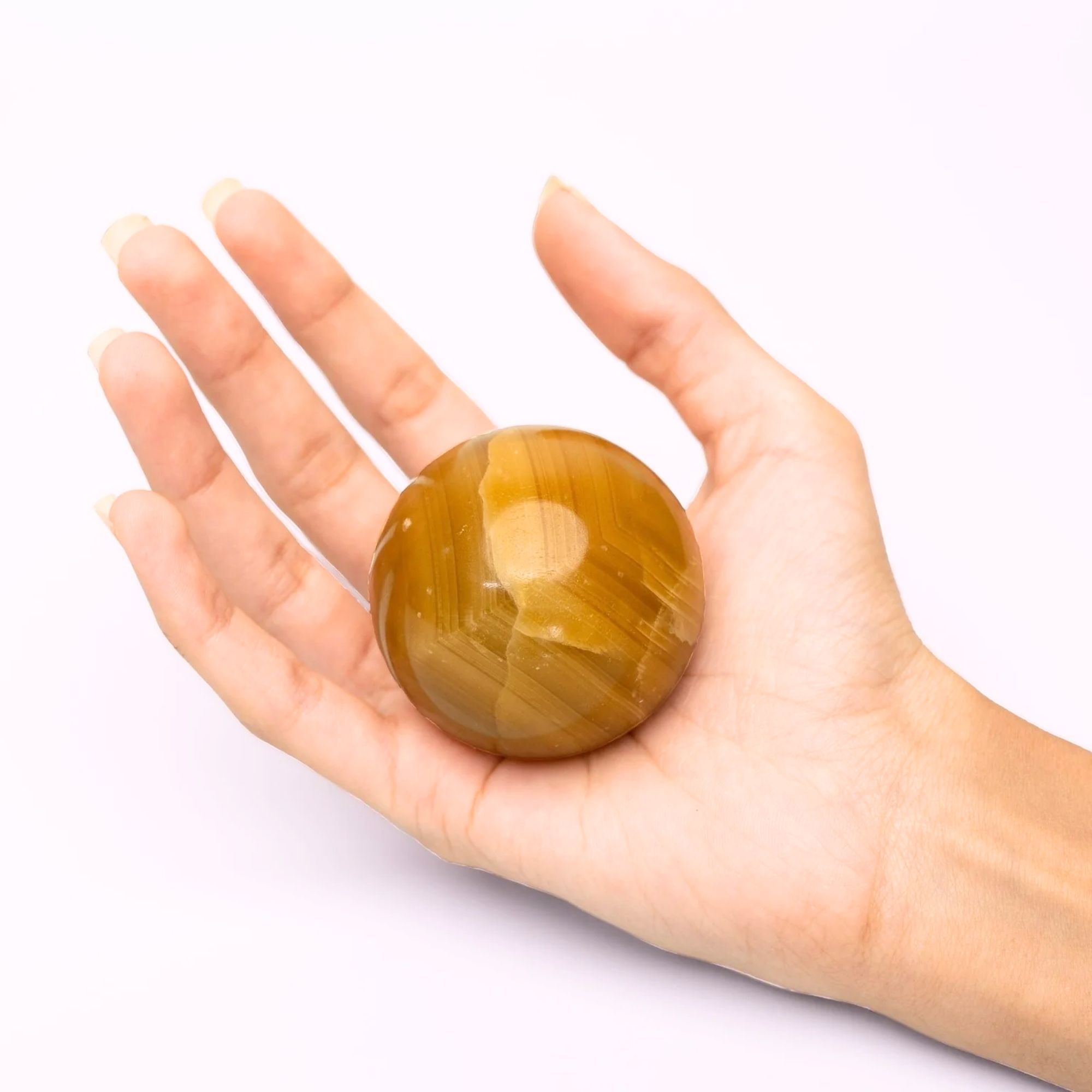 Yellow Calcite Crystal Ball 210-230gm