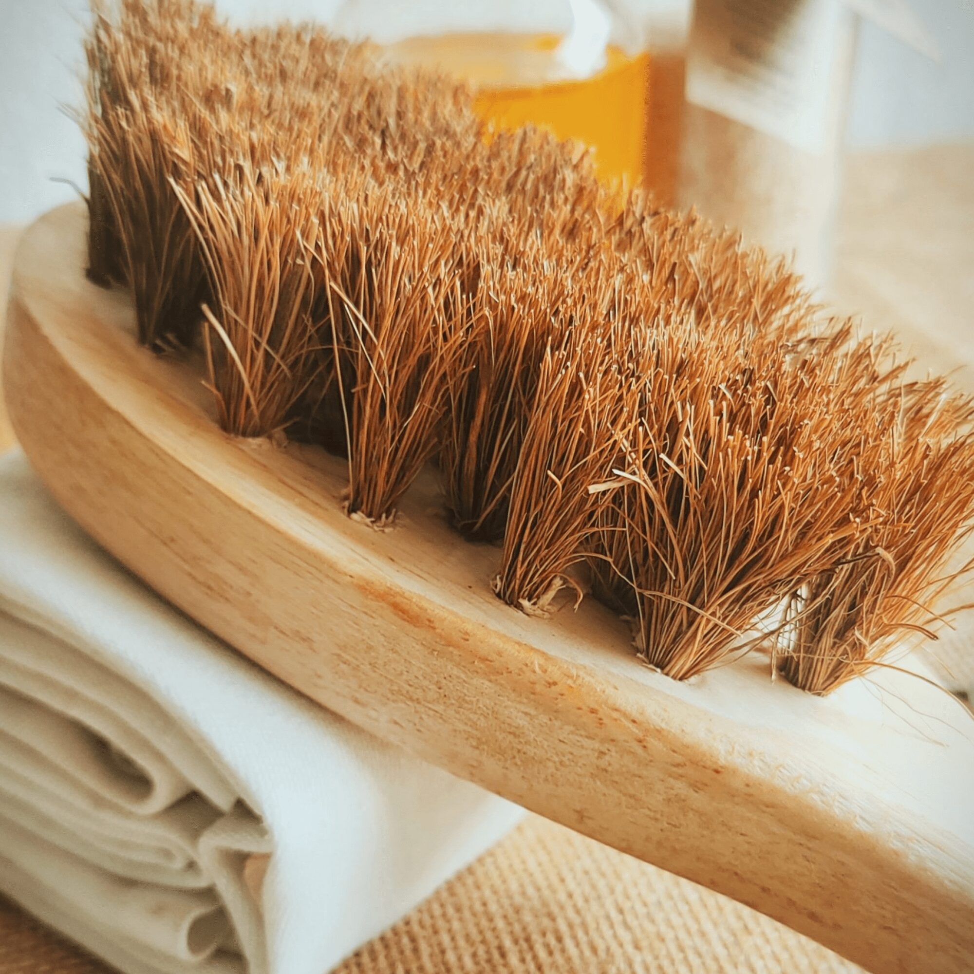 Eco-Friendly Coconut Fiber Dry Body Brush with Bamboo Handle - Image 5