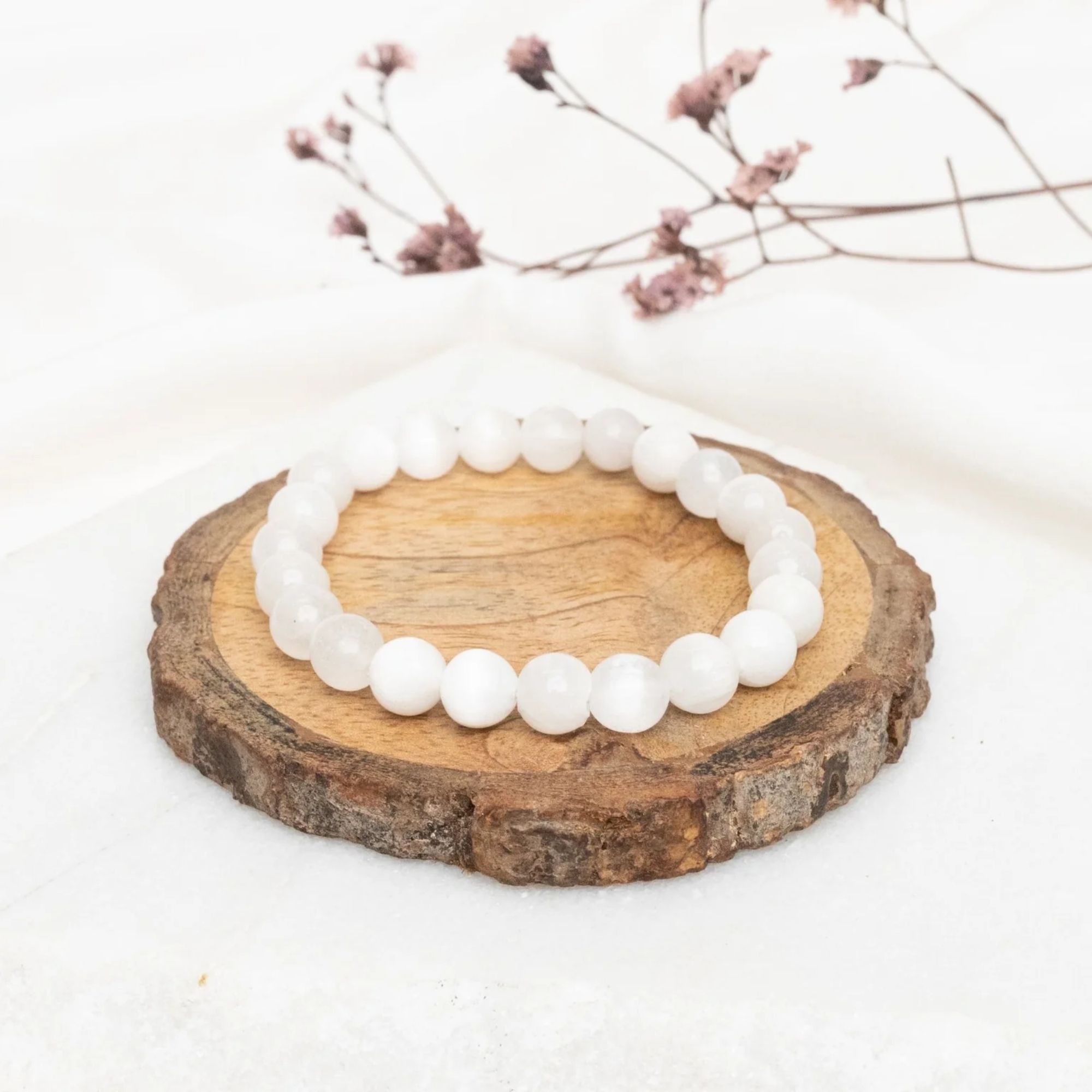 White Moon Stone Healing Crystal Bracelet
