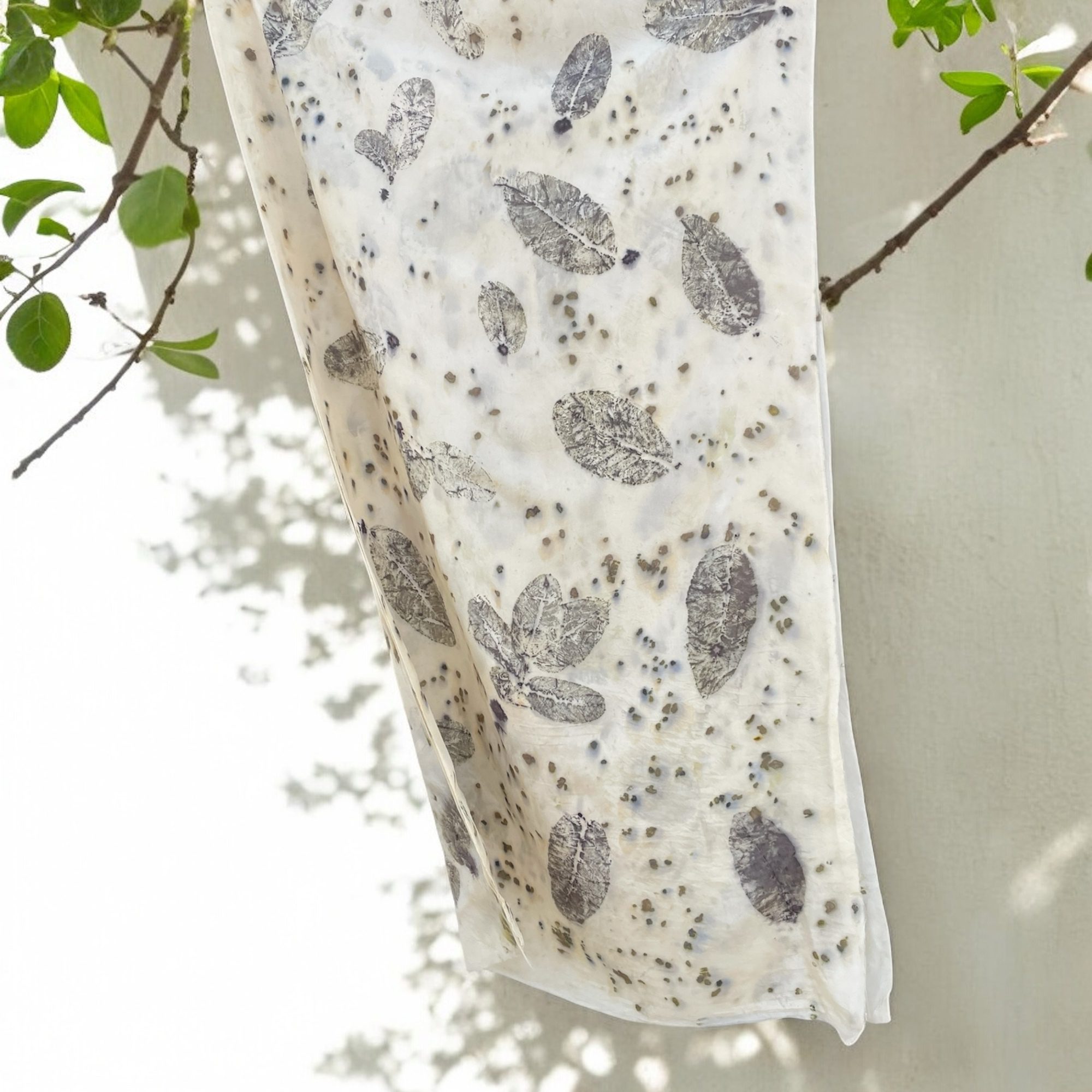 Silk Aura: Eco-Printed Speckled Stole