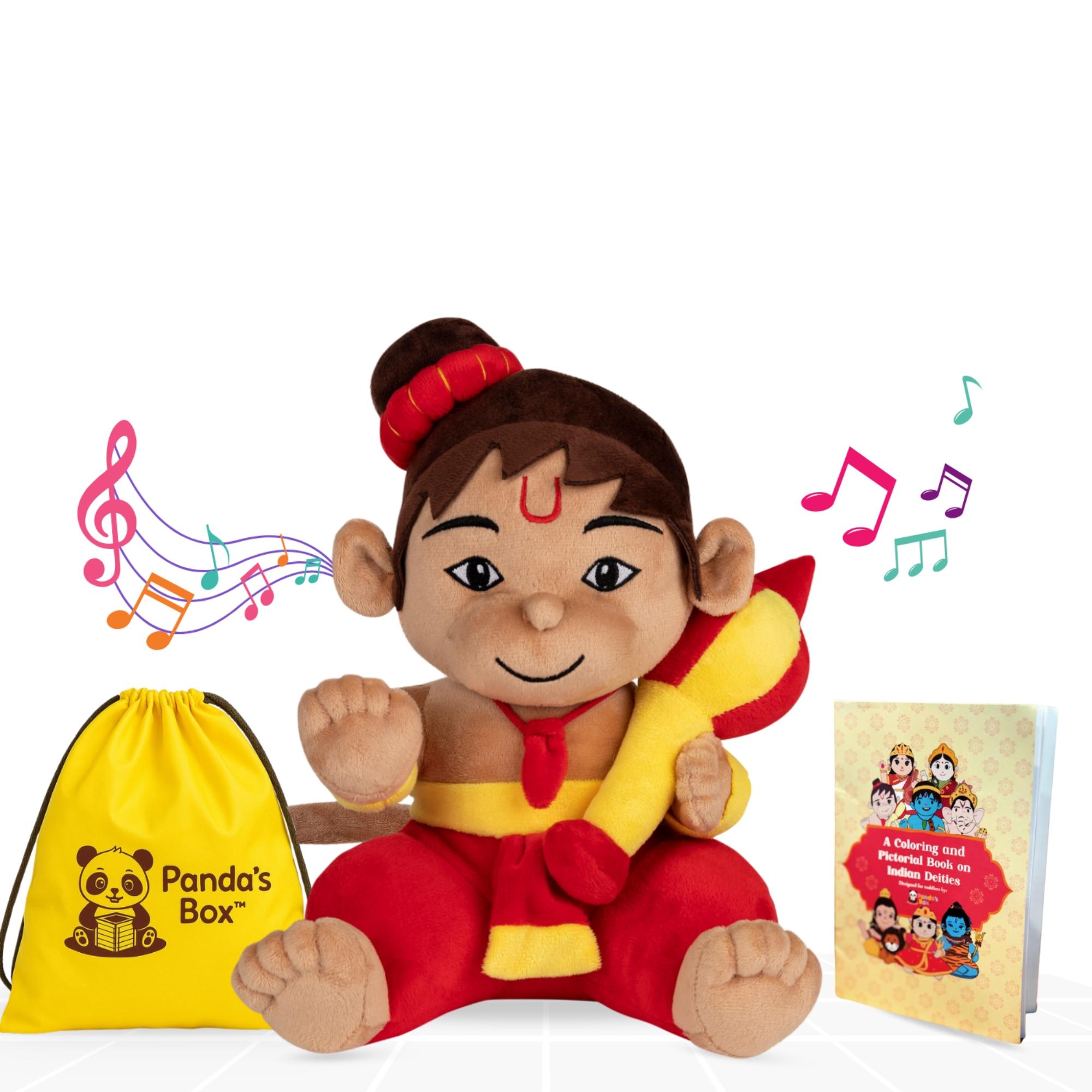 Panda's Box Mantra Chanting Baby Hanuman (Medium-28 cm)