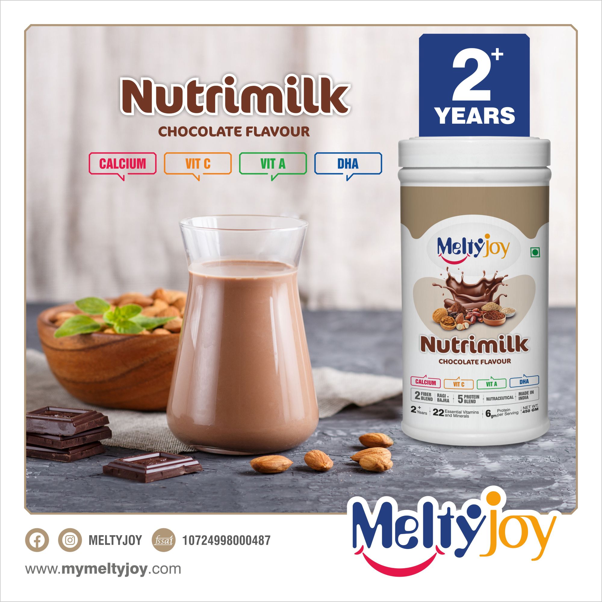 Melty joy Nutrimilk Chocolate Nutritional Powder 2+ year