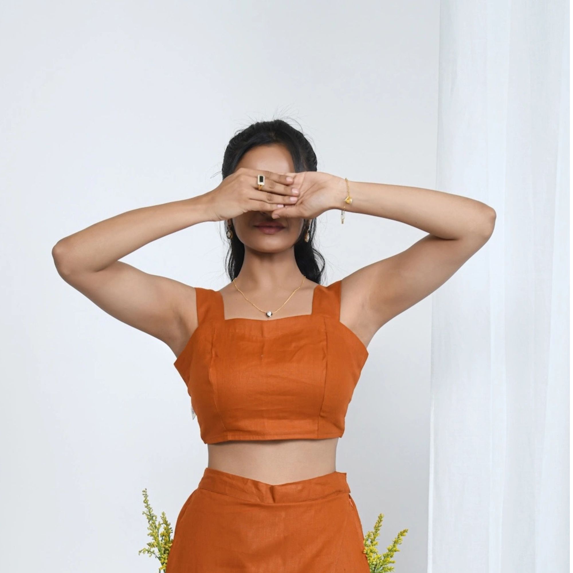 Rust Orange Crop Top | Pure Hemp Fabric | Loungewear [Limited Edition]