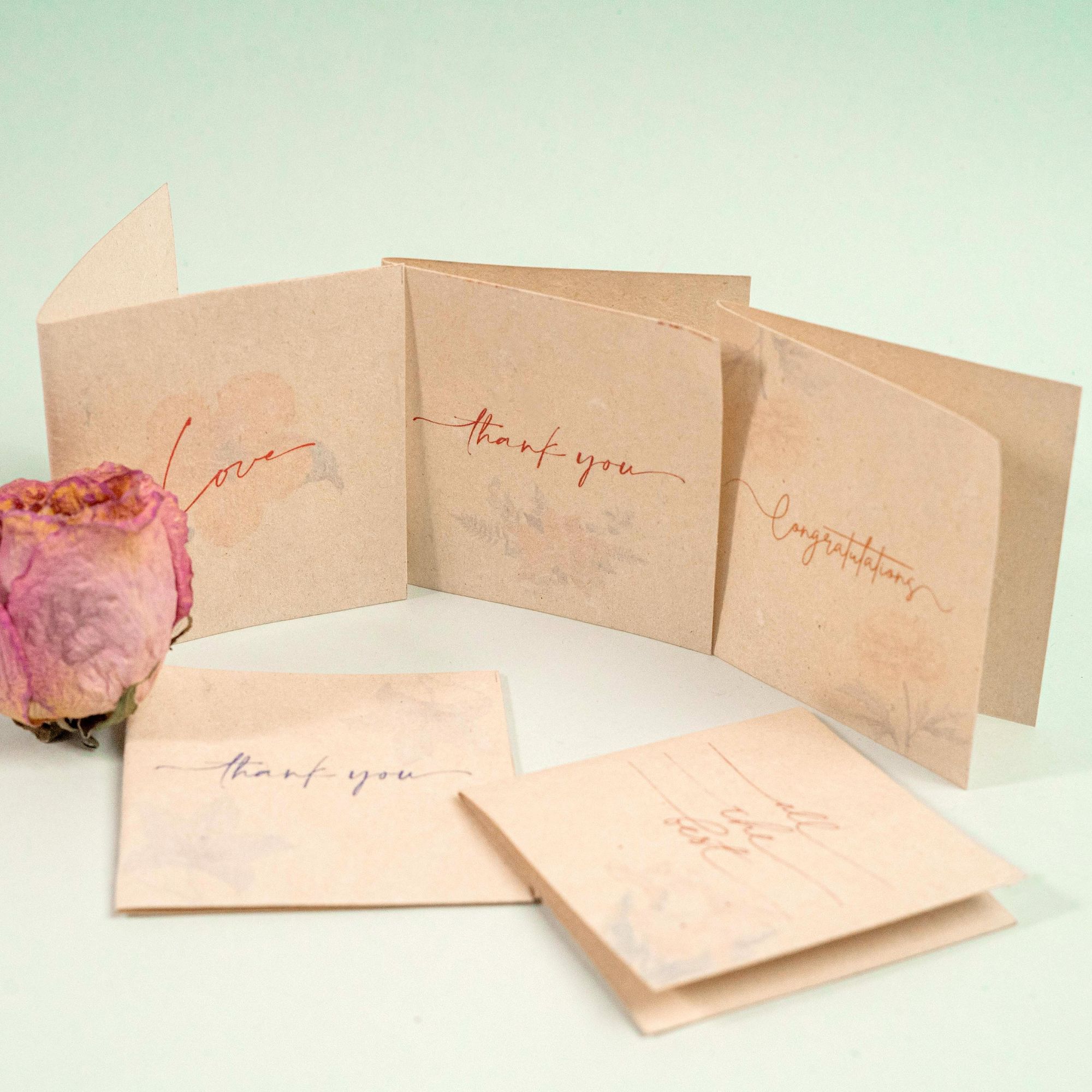 Pushp Hemp Paper Gift Cards | Set of 5 Cards and Envelopes