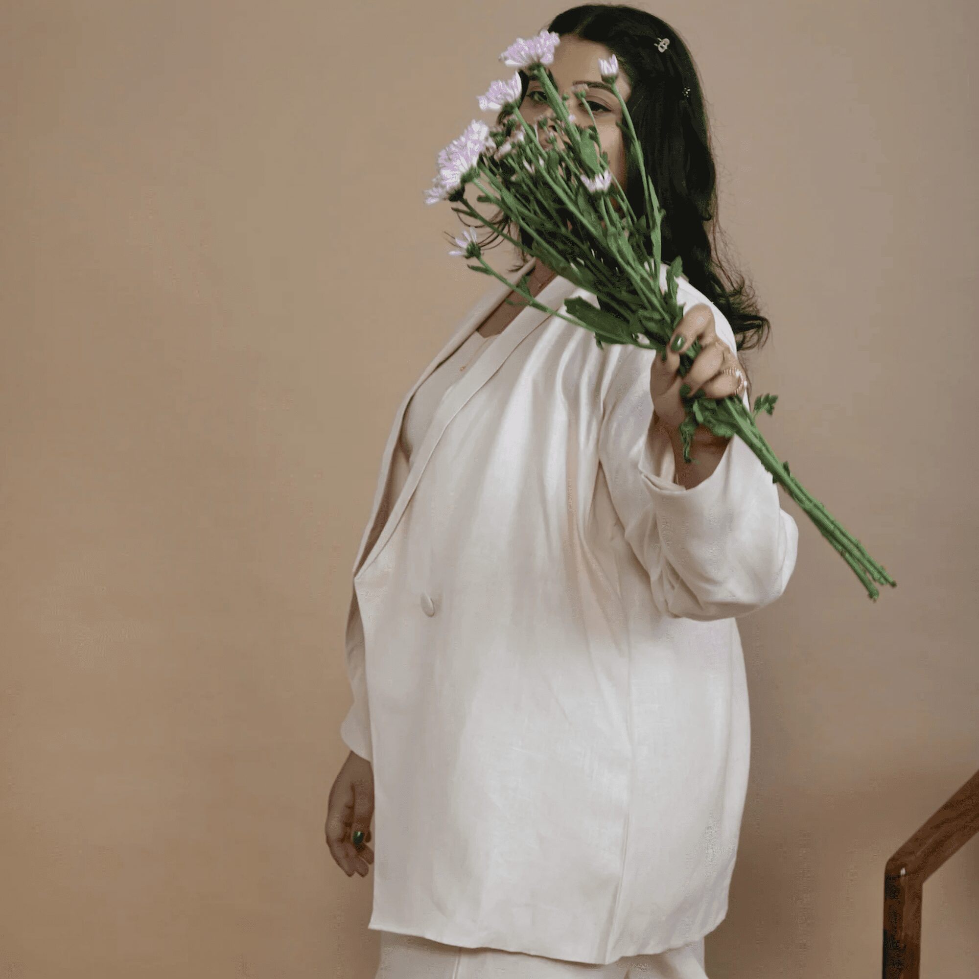 Peach Hemp Blazer-Inspired Overshirt | Versatile wear