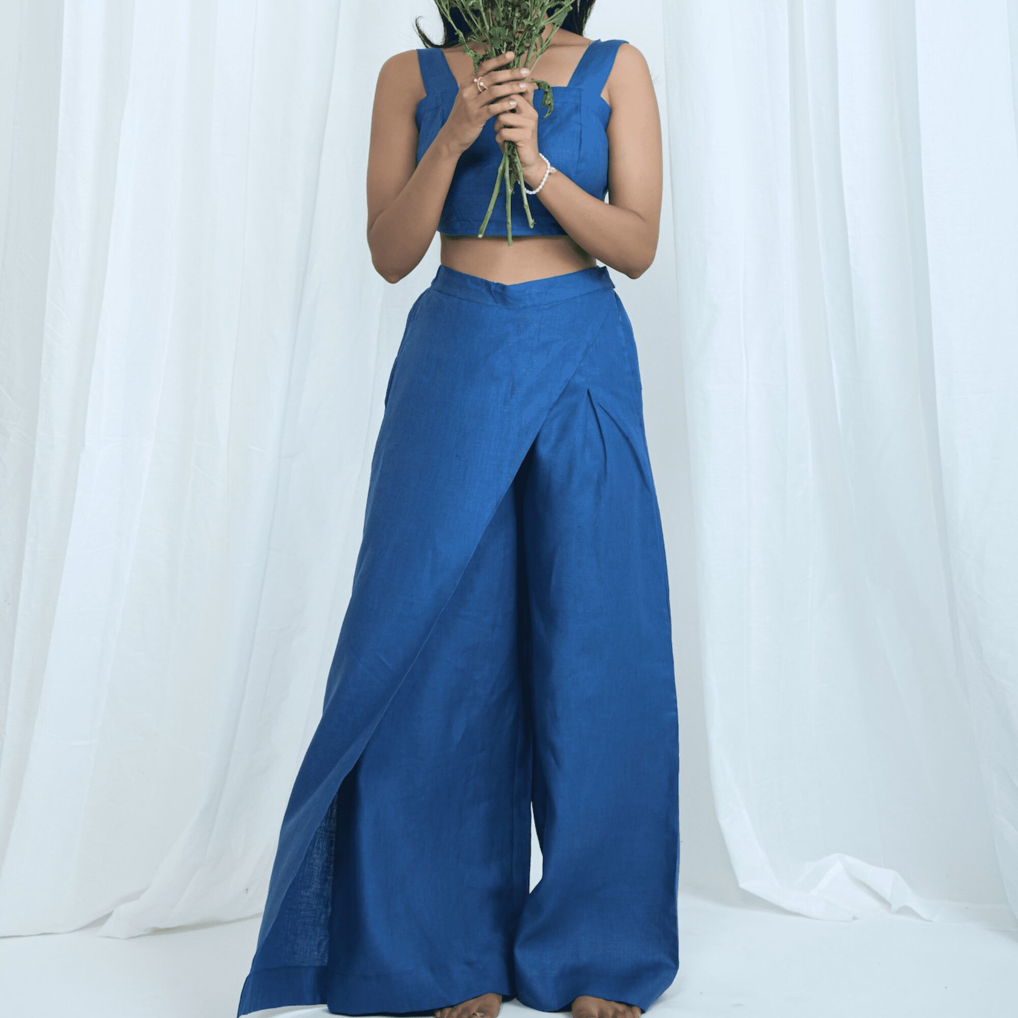 Hemp Skort-Style Long Pants | Relaxed fit