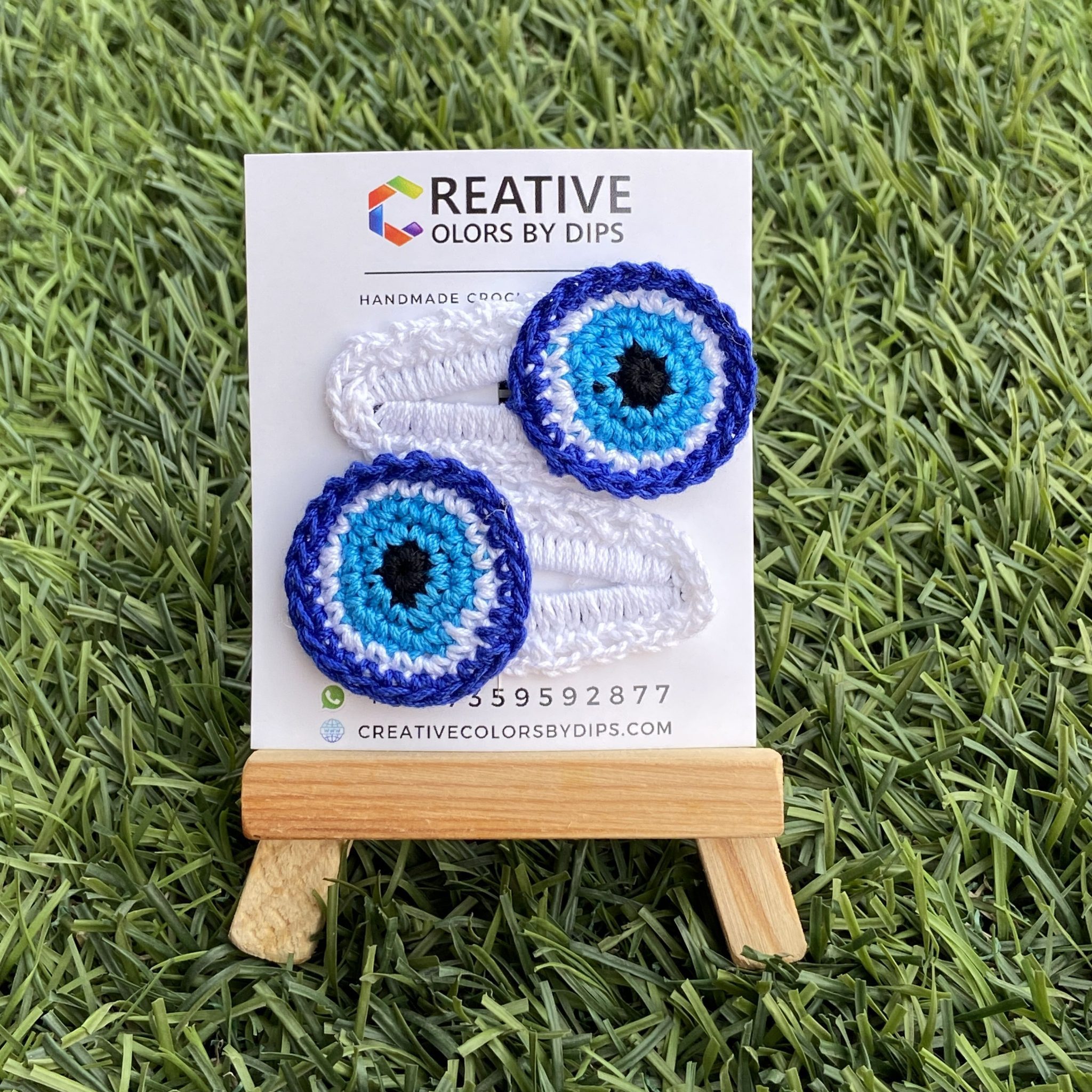 Evil Eye Crochet Hairclips