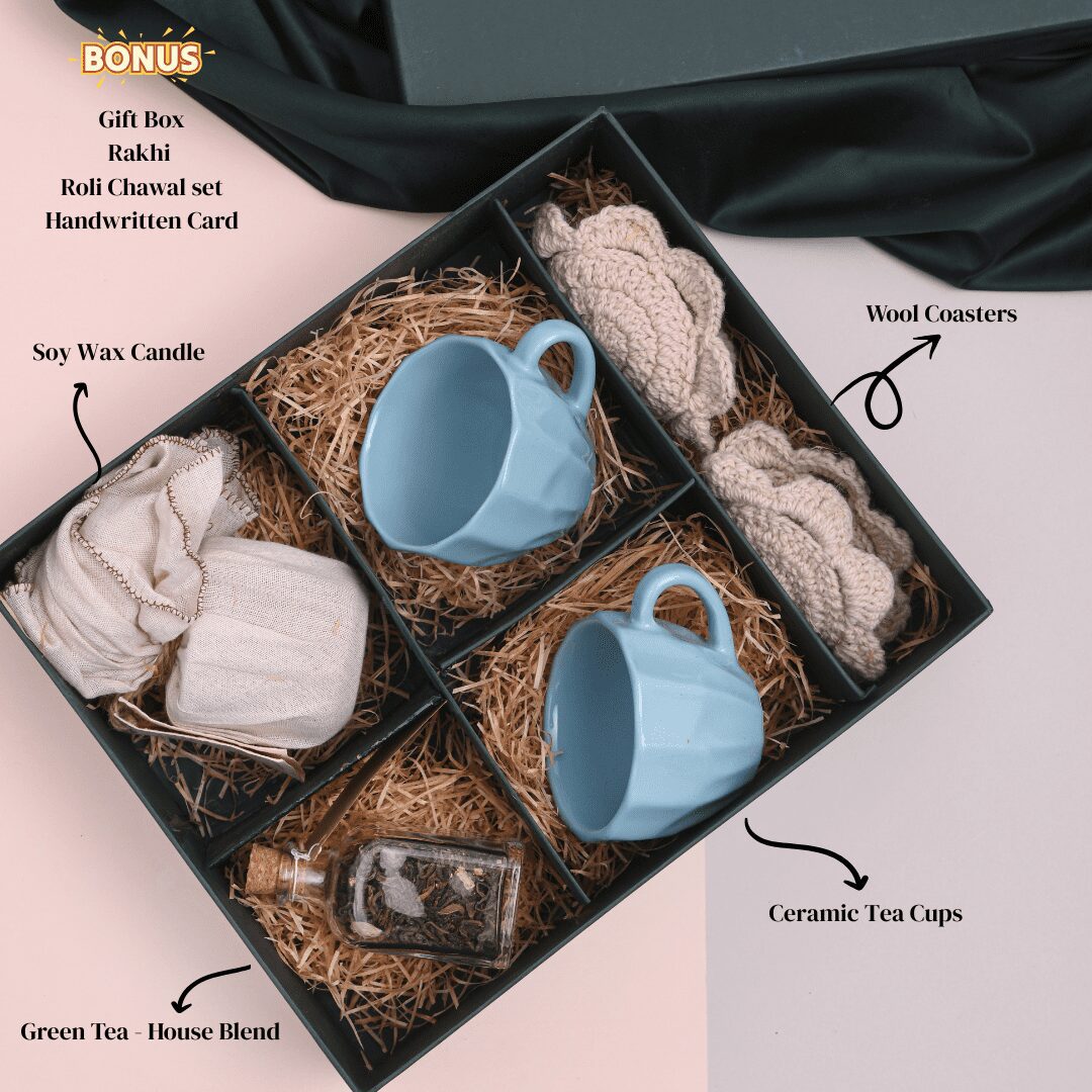 Tea for Two Rakhi Gift Box - Luxury hamper for Siblings