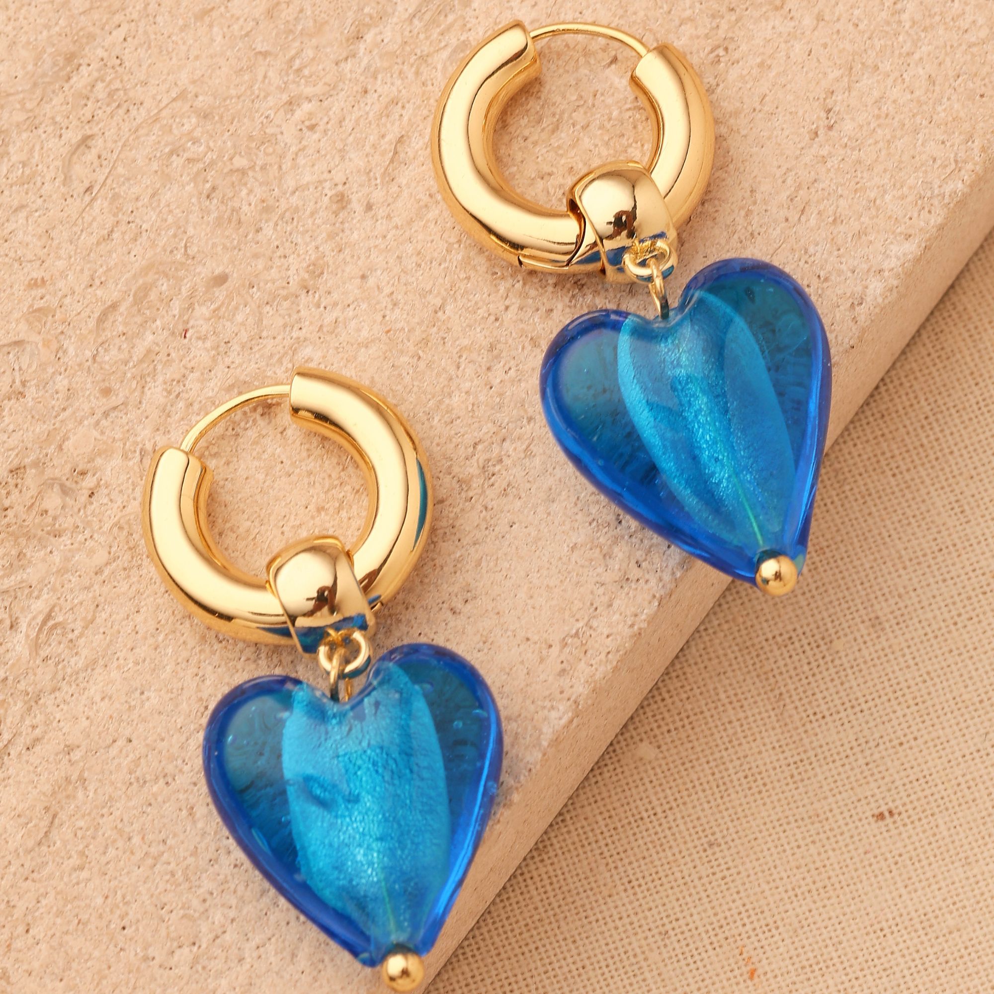 Blue Stone Love Earrings