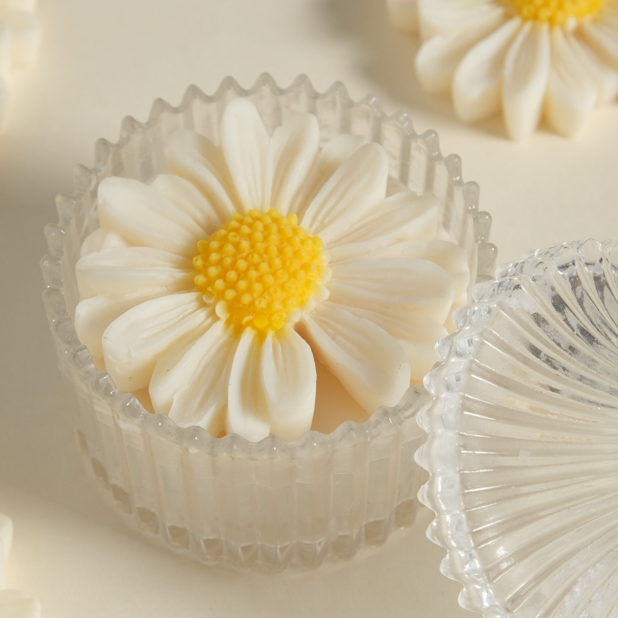 Daisy Delight Jar Candle with Lid – 100g Soy Wax | Garden Fresh Scent for Calm, Decor & Gifting