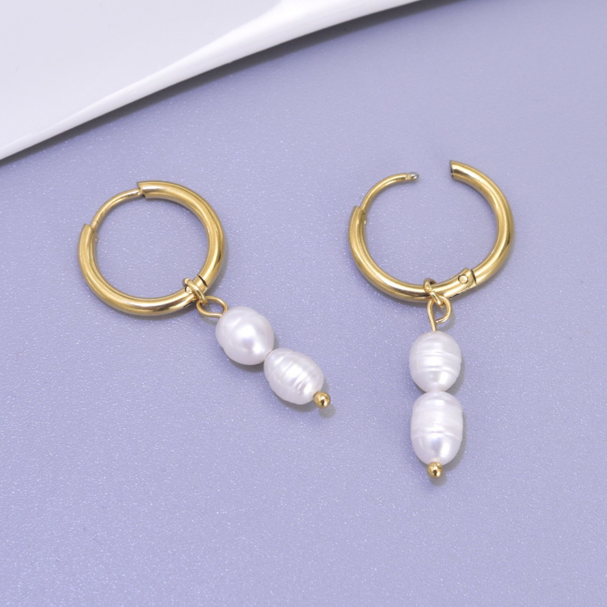 Double Pearl Earrings - Image 2