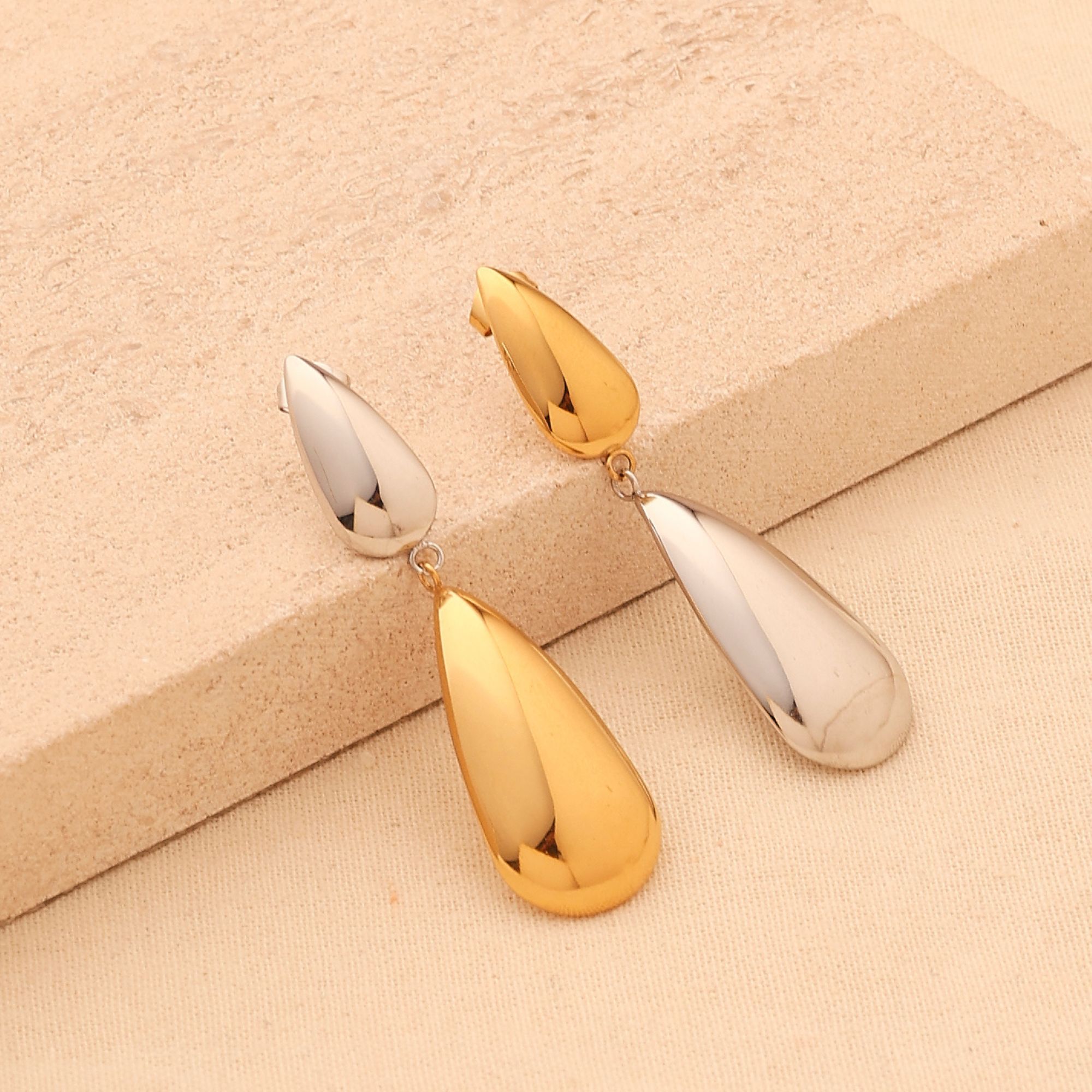 Gold and Silver Long Earrings