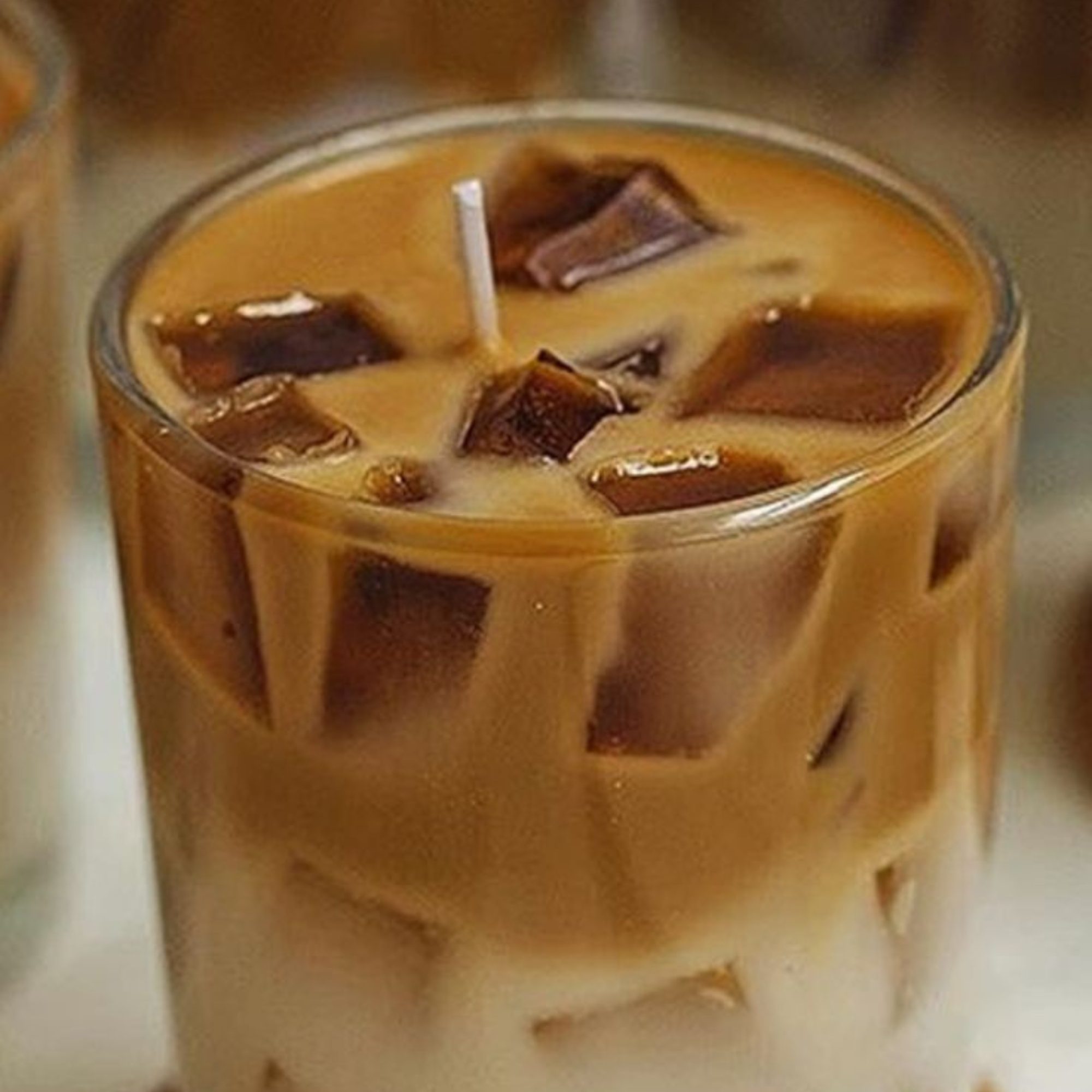Iced Coffee Candle – 250g Soy Wax | Rich Aroma for Mood & Decor Cold Brew Coffee Scented Candle, Iced Coffee Scented Candle, Soy Wax and Gel Wax as ice Cubes