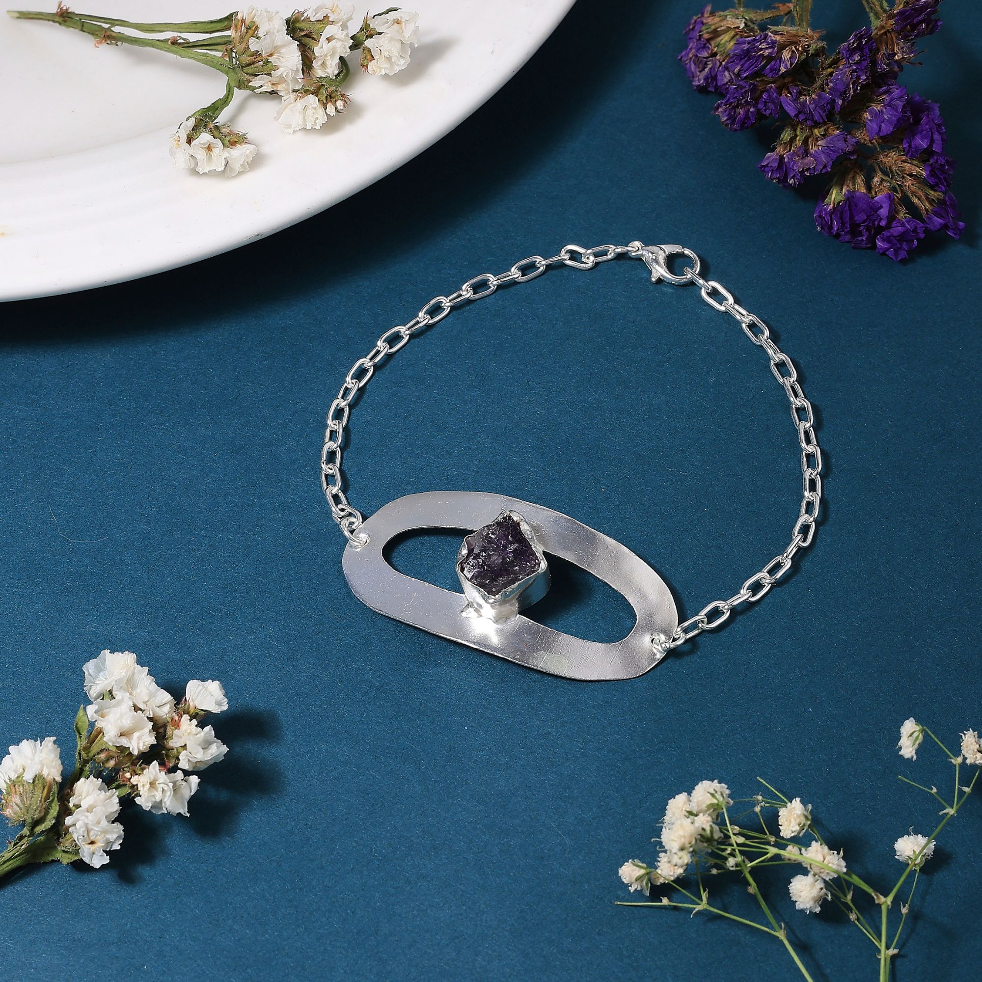 Silver Amethyst Bracelet