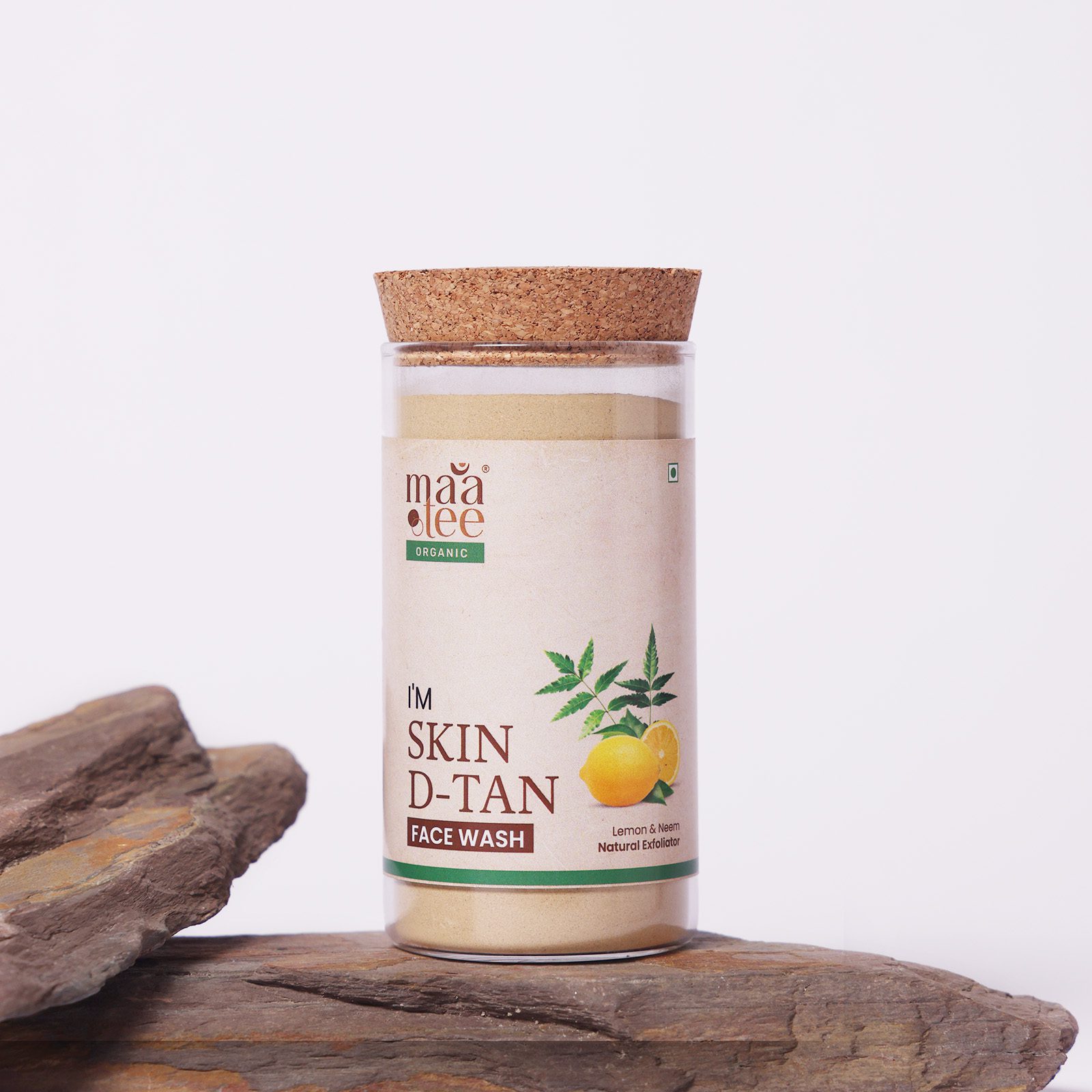 I'm Maatee Organic Skin D-Tan Face Wash Powder Natural Exfoliating & Brightening Cleanser with Lemon + Neem Natural • Pure • Clean Earth Infused • Ritual Inspired • Artisan Beauty