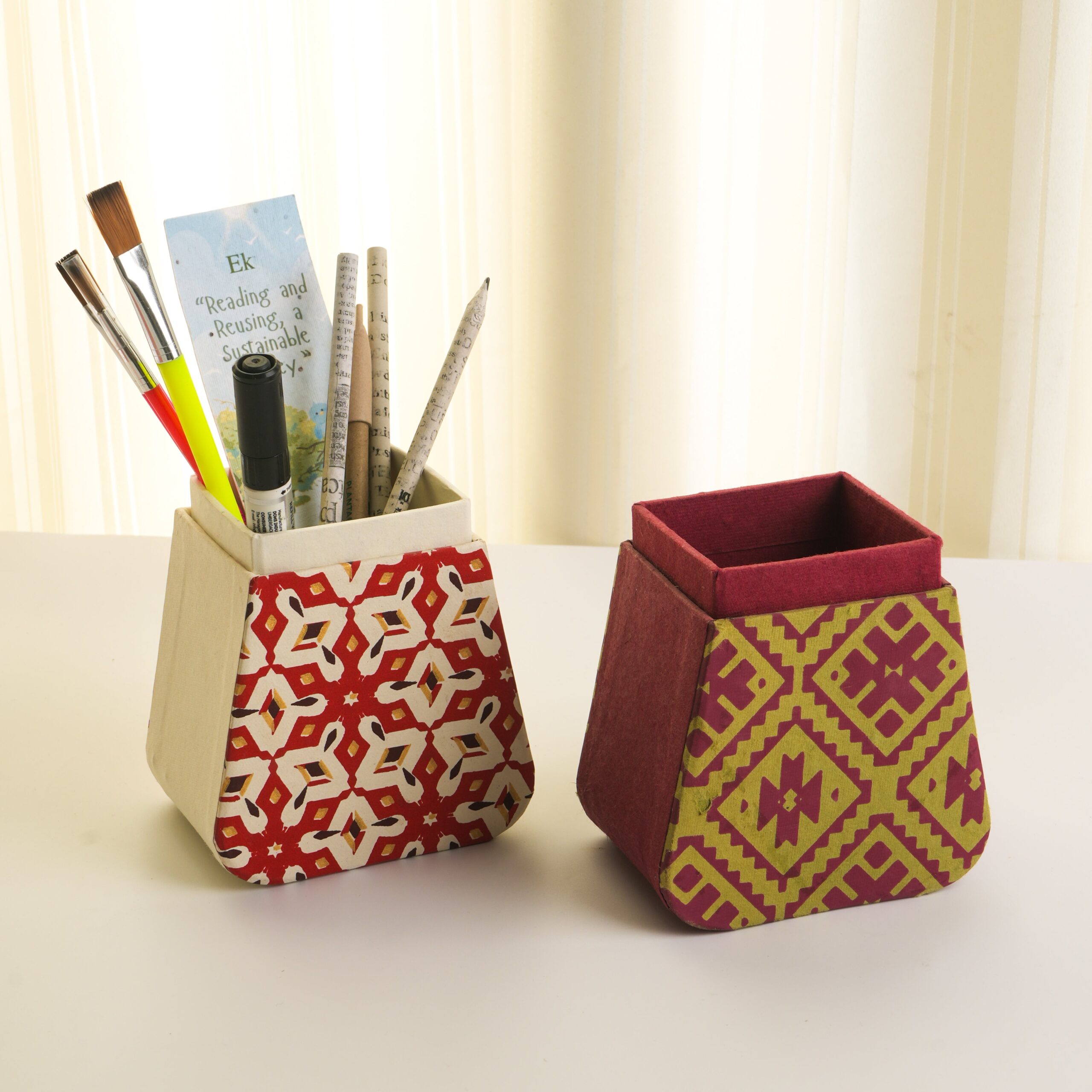 Handmade Paper Pen Stand | Eco-Friendly Desk Organizer