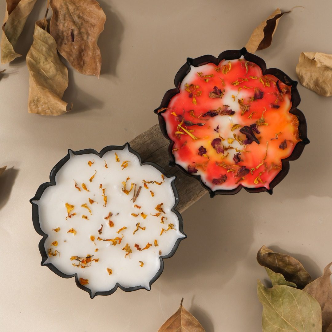 Luxury Soy Wax Candle Set in Designer Metal Urlis | Eco-Friendly Festive & Home Décor