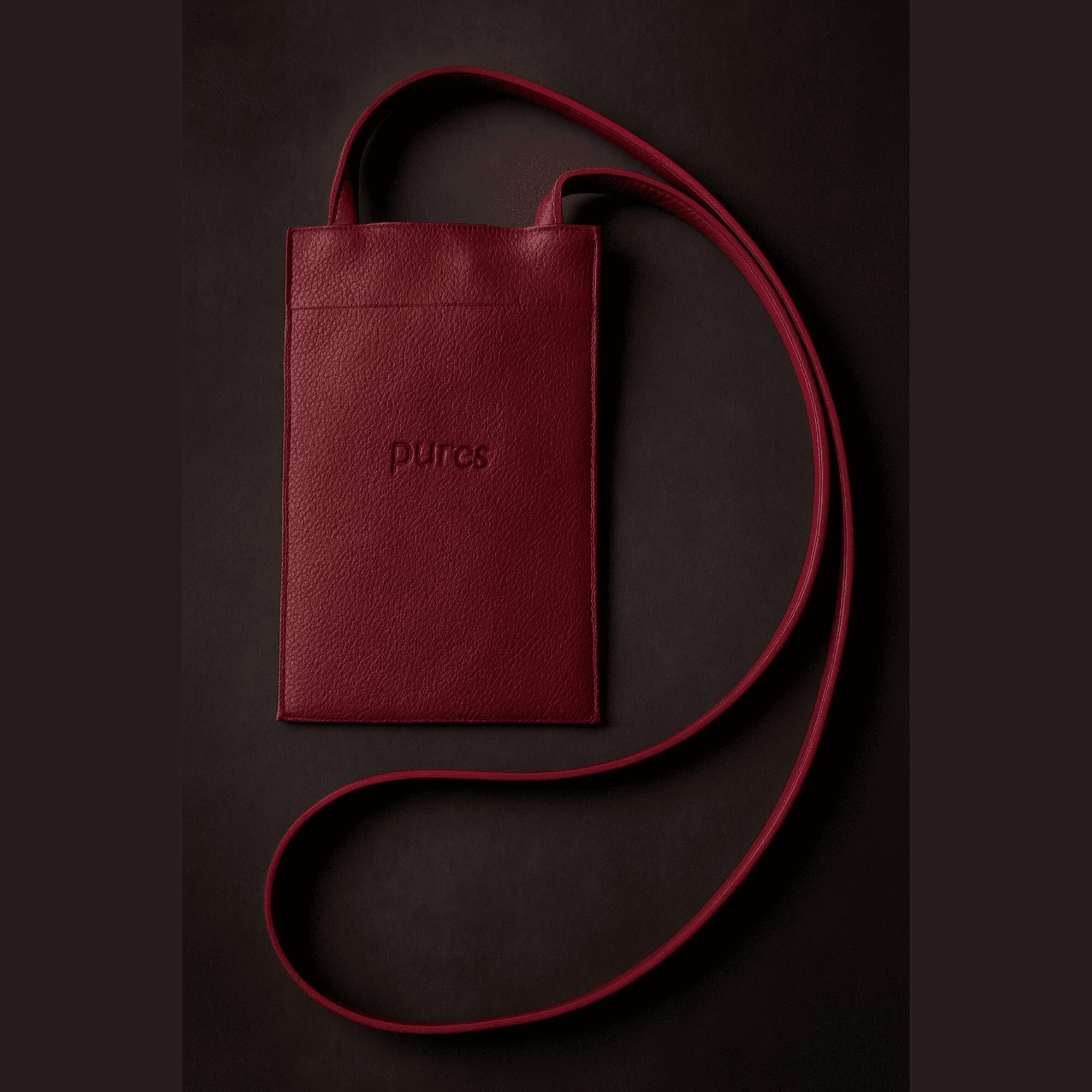 Purcs Oxblood Vegan Leather Unisex Phone Sling