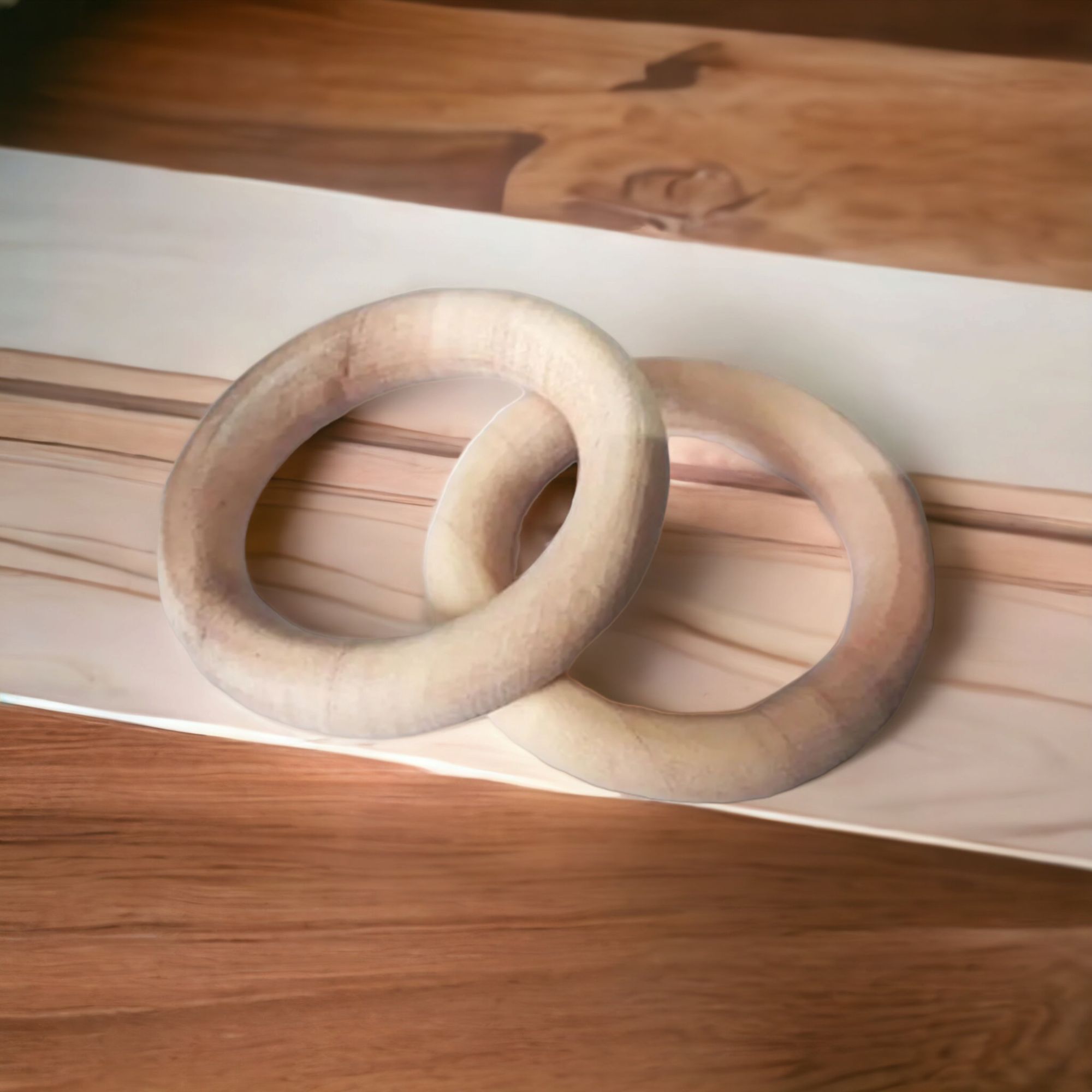 Set of 2 Neem Wooden Teether Rings - Immunity Boosting For Infants