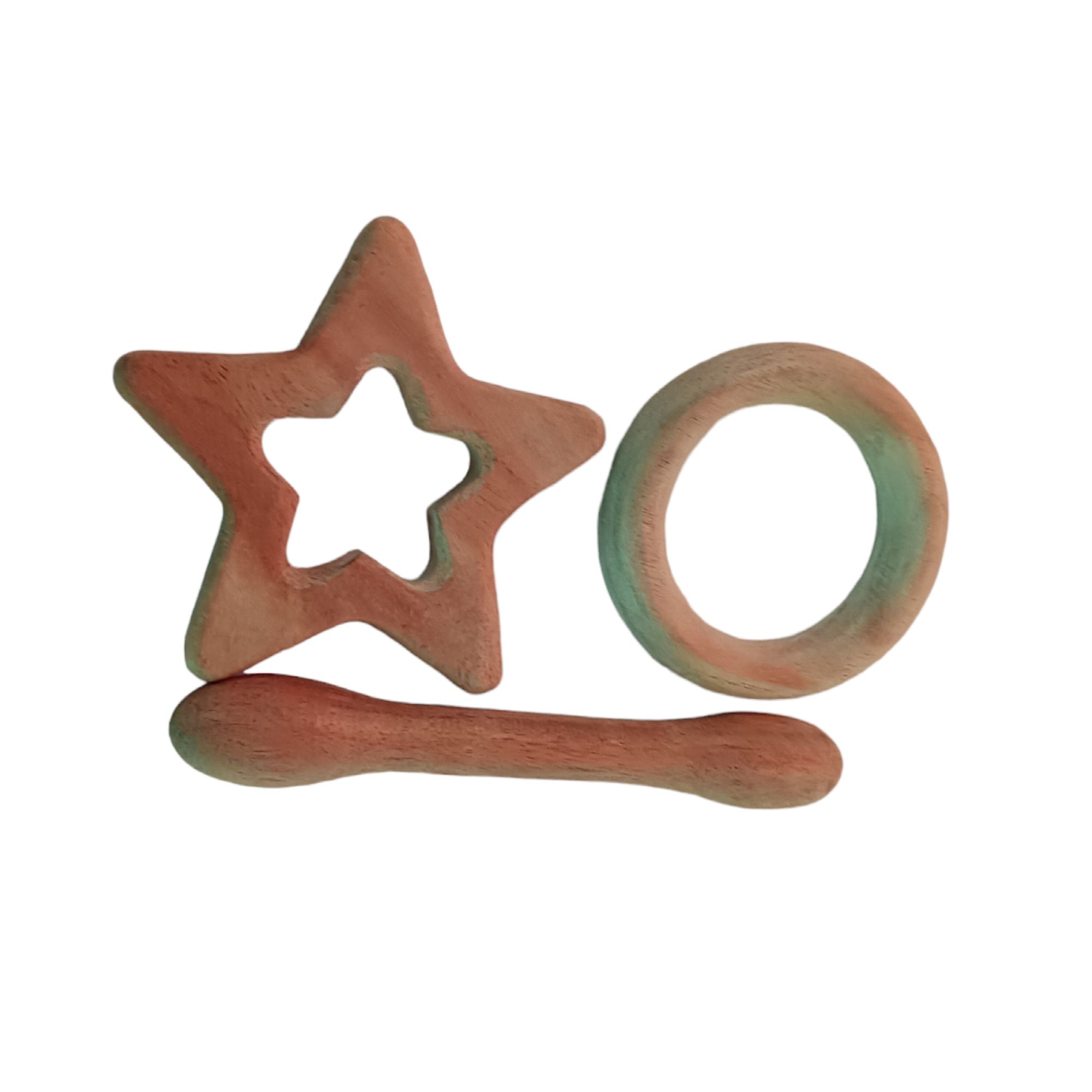 Pain Relieving Baby Rattle & Teethers -Dove, Dumbbell, Ring & Star Shapes - Image 3