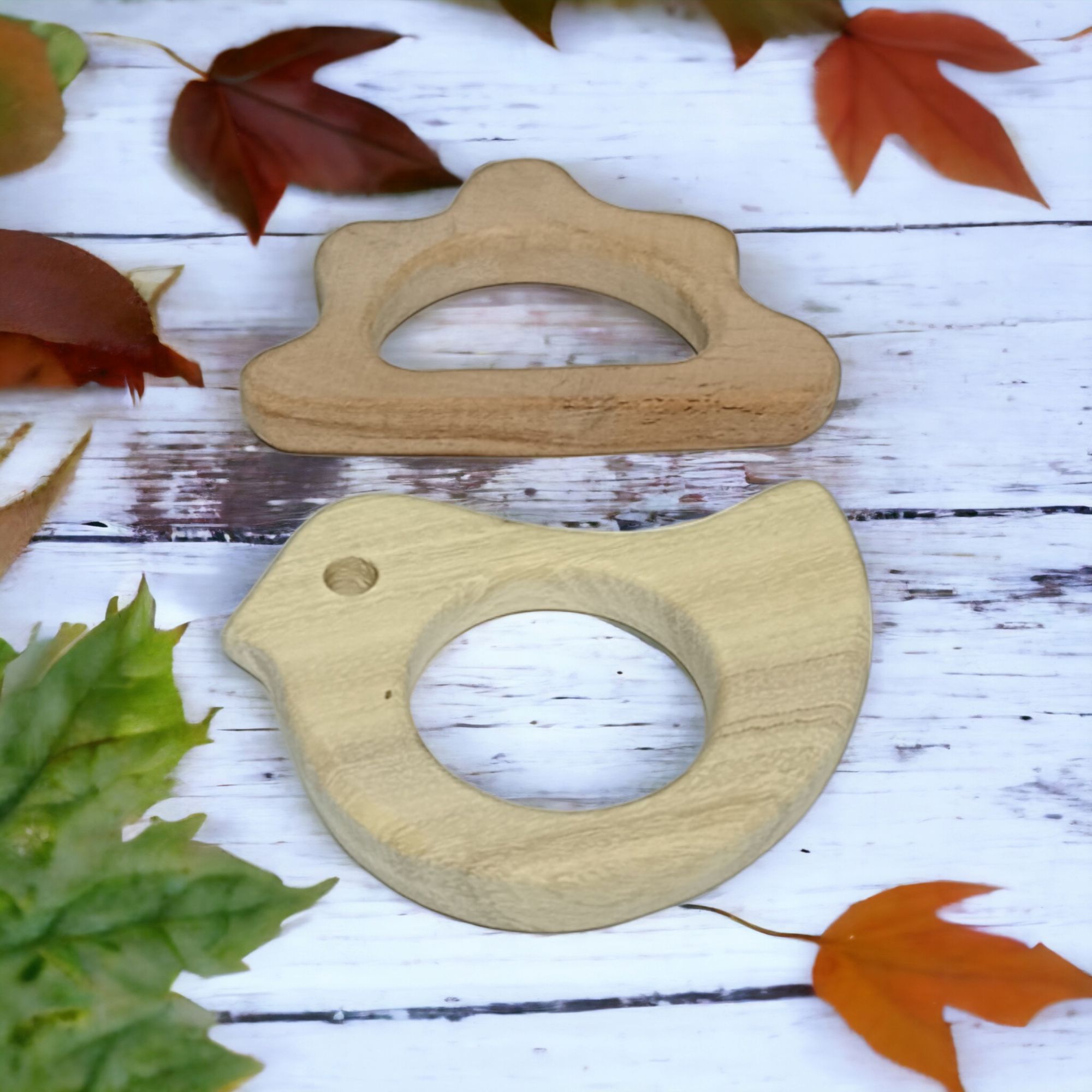 Neem Wooden Baby Teethers - Dove , Cloud Shapes