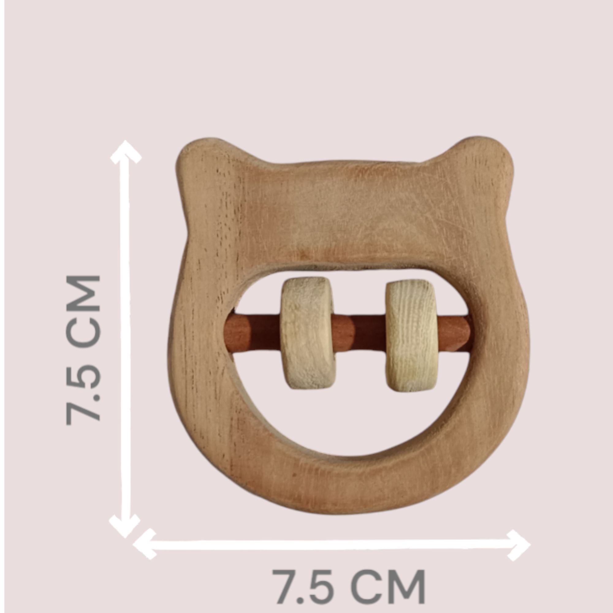Nice Sound Making Neem Wooden Rattles for Toddlers- Hippo Head & Sparrow Shapes - Image 4