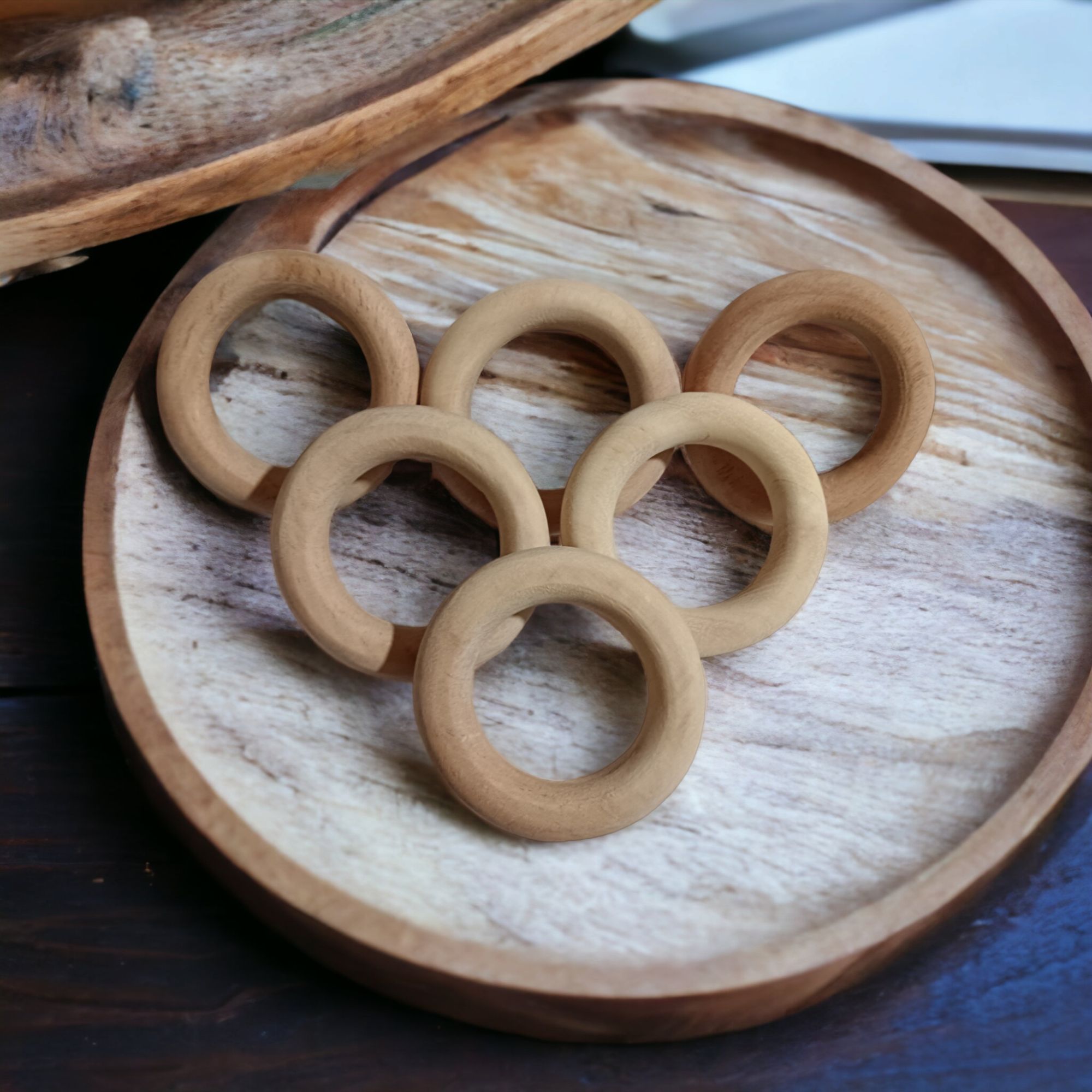 Pack of 6 Neem Wooden Rings