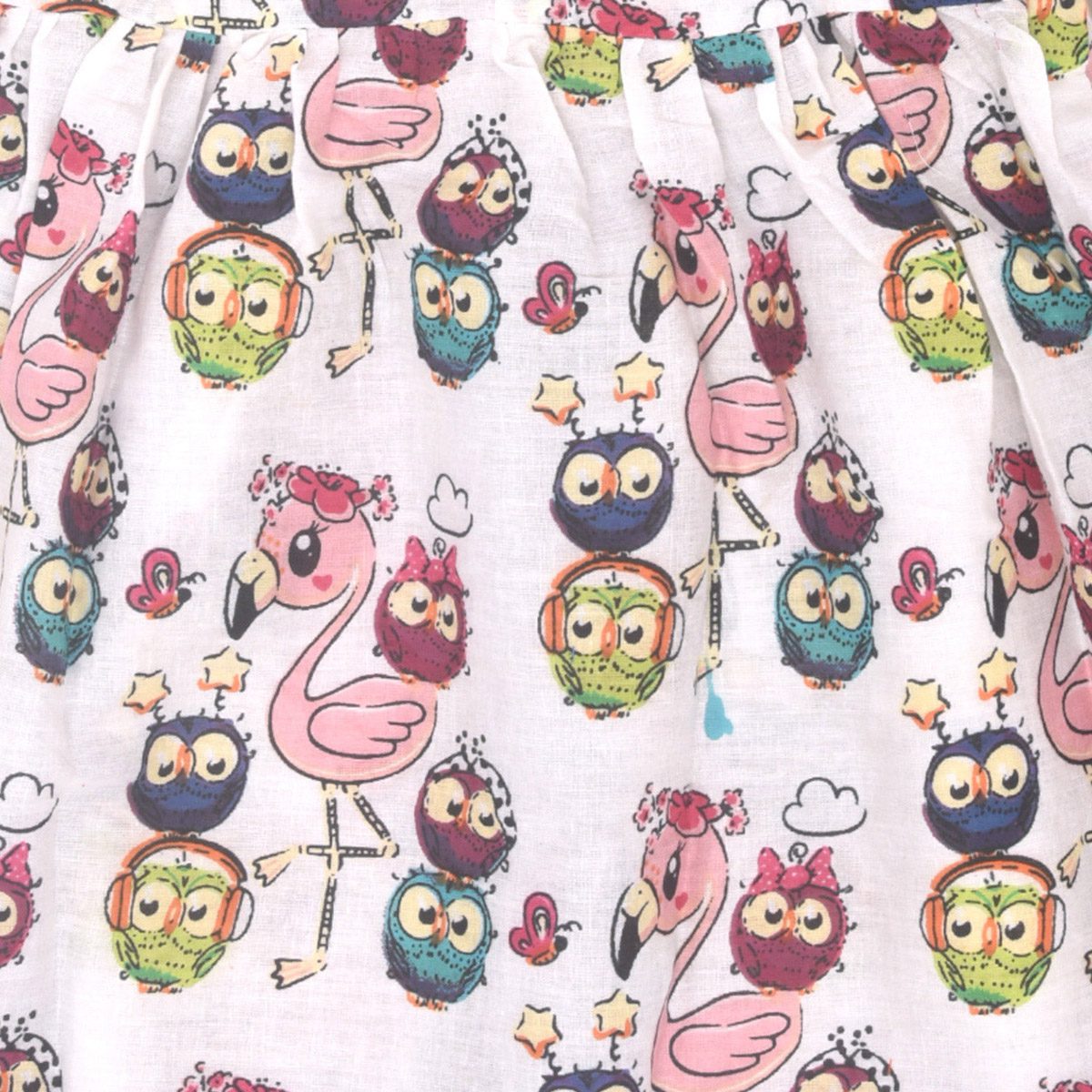 White Flamingo Design Printed Cotton Dress - Image 2
