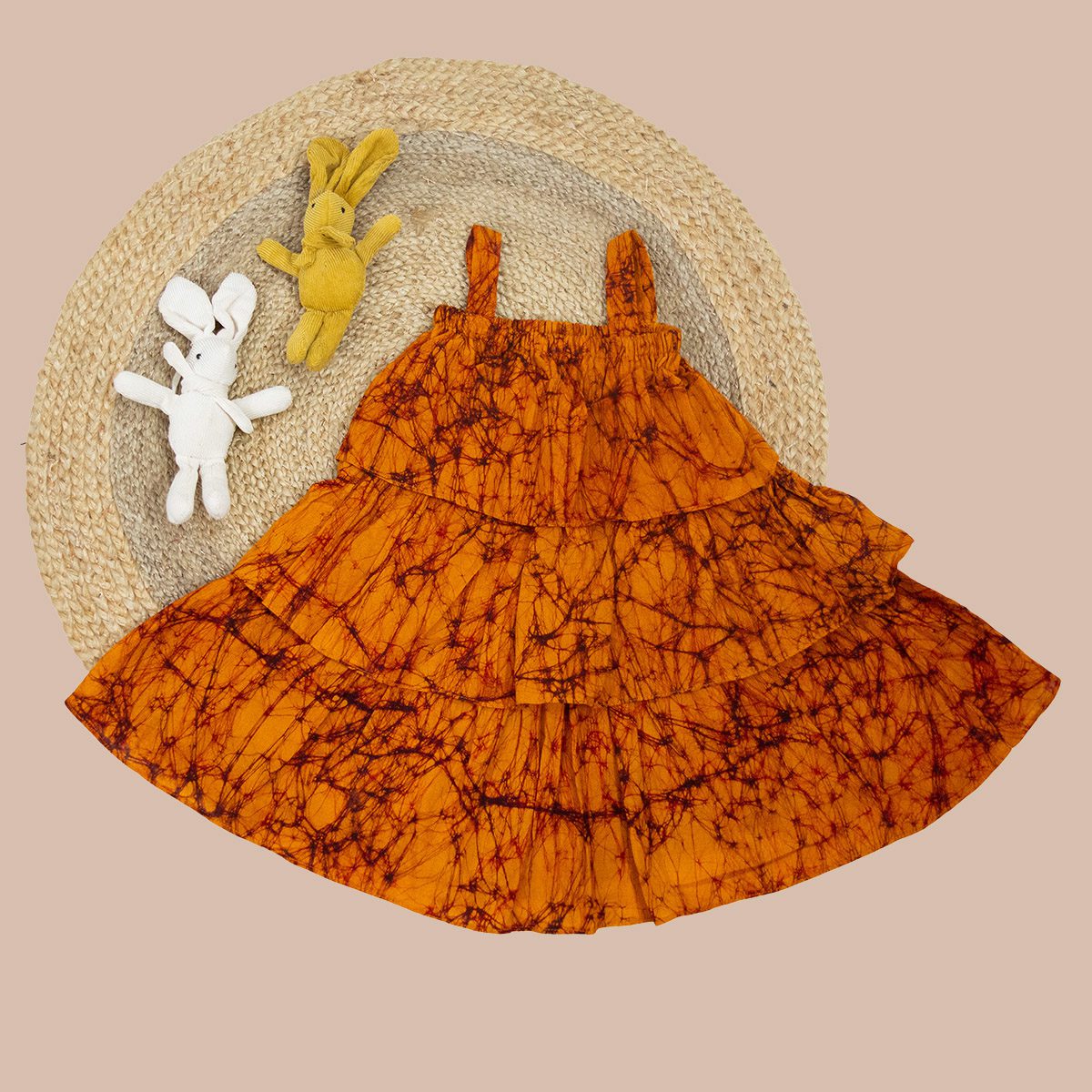 Yellow Batik Print Cotton Dress